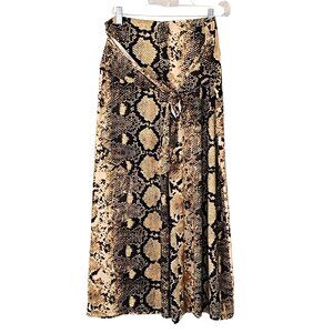 Y2K Womens Crop Palazzo Pant Size M Snake Knit Tie Accent Boho Chic Hippie Soft